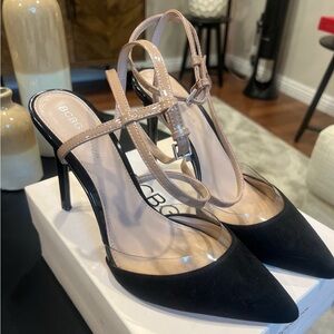 BCBGMaxAzria Black and Cream Heels
